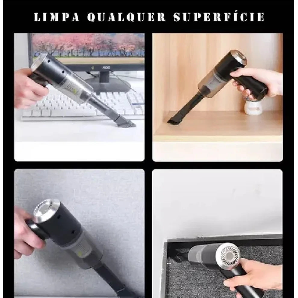 Mini Aspirador de Pó Portátil 3 em 1 Sem Fio