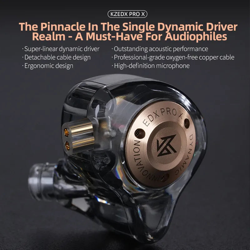 KZ-EDX Pro X — Fone In-Ear com Microfone e Driver Dinâmico